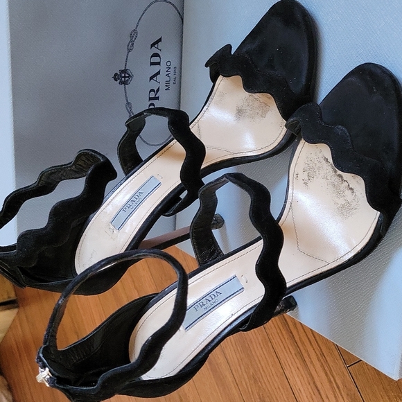 Prada Shoes - Prada black suede shoes.